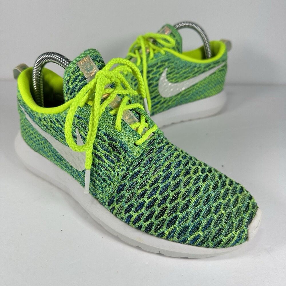 ⁠Nike Roshe NM Flyknit QS Brasil Volt Green Womens 8 Olympics 846200-700 Rare⁠